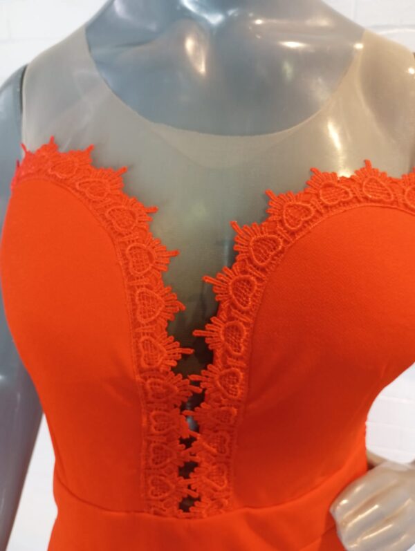 Vestido de Festa laranja Lindissimo com Bojo  Tamanho unico veste P/M - Image 3
